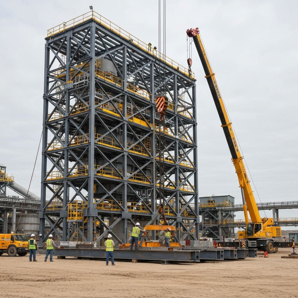 Estruturas metálicas e sistemas de transporte - Planta de Mineração