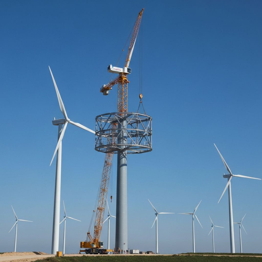 Torres de suporte e estruturas auxiliares - Parque Eólico